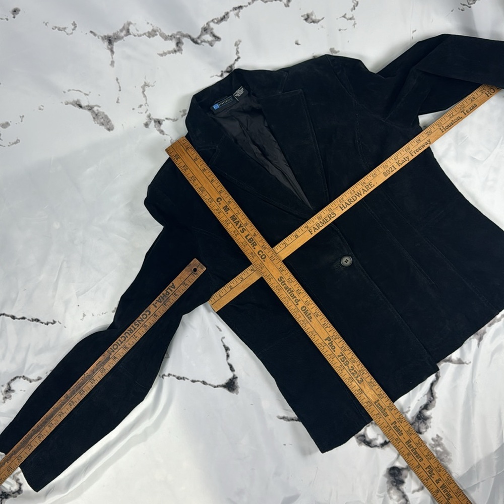 Relativity Suede Leather Jacket Single Button Lin… - image 8